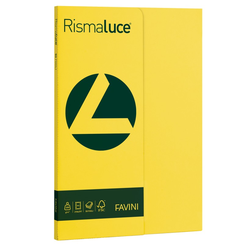 Carta Rismaluce Small A4 200 gr giallo sole 53 Favini conf. 50 fogli