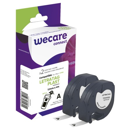 Armor Nastro Compatibile in Plastica DYMO Letratag (12mmX4mt) Bianco