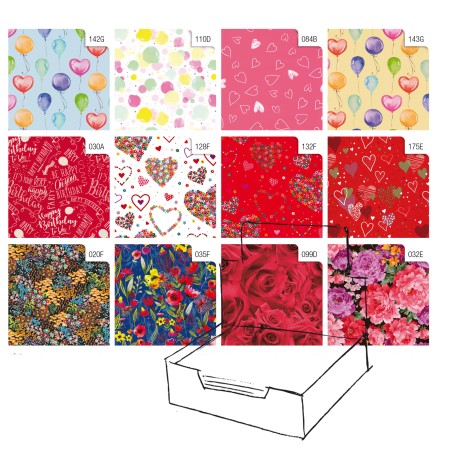 Carta regalo raso Fantasia 70 x 100 cm Rex Sadoch scatola 100 fogli