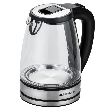 Bollitore elettrico cordless caraffa in vetro 2200 W nero Melchioni