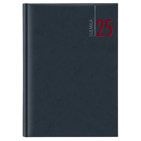 Agenda settimanale 2025 copertina in carta imbottita 17 x 24 cm blu