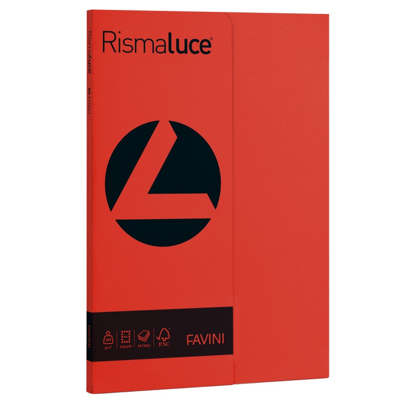 Carta Rismaluce Small A4 200 gr scarlatto 61 Favini conf. 50 fogli