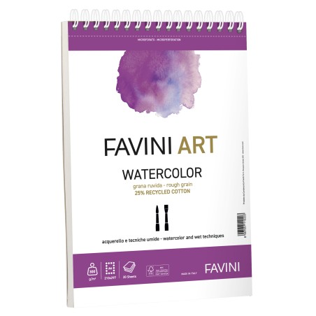 Album spiralato Watercolor 23 x 29,7 cm 300 gr 20 fogli Favini Art