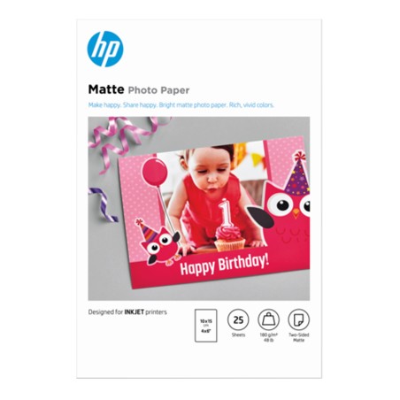 Hp Carta fotografica opaca originale Hp 25 fogli 10 x 15 cm 7HF70A