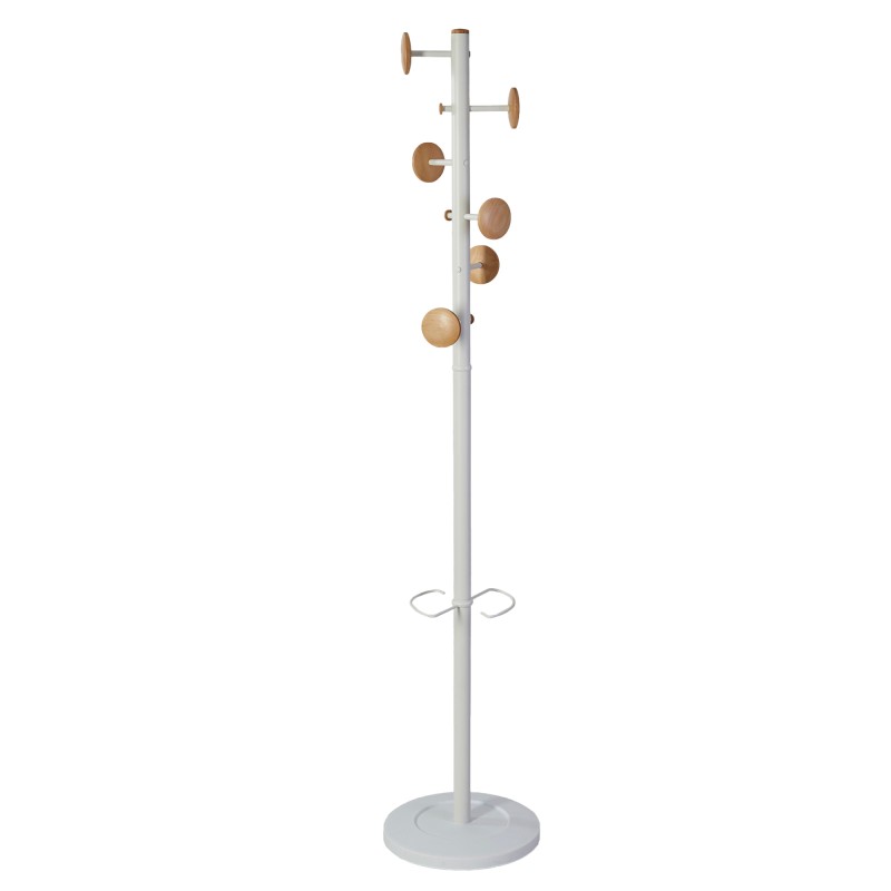 Appendiabiti a 6 ganci Music + 3 miniganci 175cm bianco/legno Alba