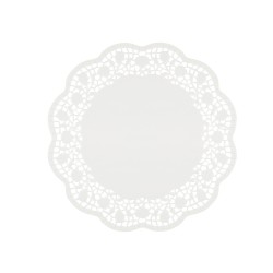 Sottotorta decorativi in carta bianca diametro 27 cm conf. 6 pezzi