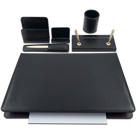 Servizio scrittoio Classic similpelle 6 componenti nero City Time