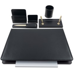 Servizio scrittoio Classic similpelle 6 componenti nero City Time