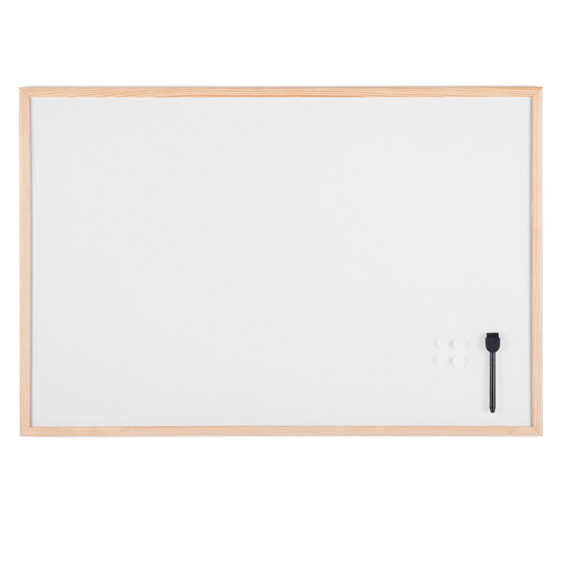 Lavagna bianca magnetica 60 x 90 cm cornice legno bianco Starline