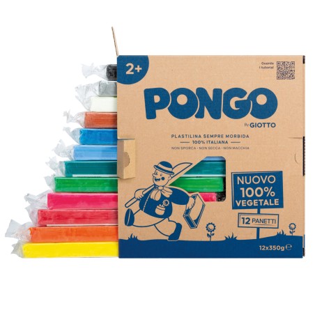 Pasta Pongo panetto 350 gr colori assortiti Giotto conf.12 pezzi