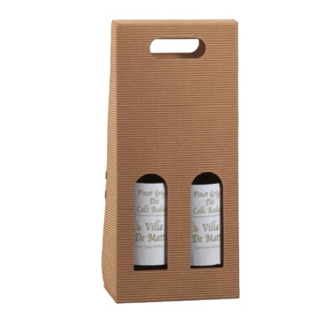 Scatola bottiglie Onda avana 2 bottiglie 18 x 9 x 38,5cm Scotton