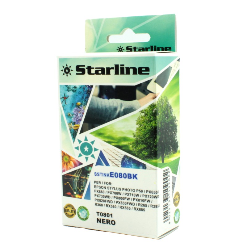 Starline Cartuccia ink per Epson Nero C13T08014011 T0801 11,4ml