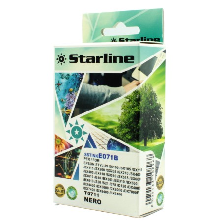 Starline Cartuccia ink per Epson Nero C13T07114012 T0711 11,4ml