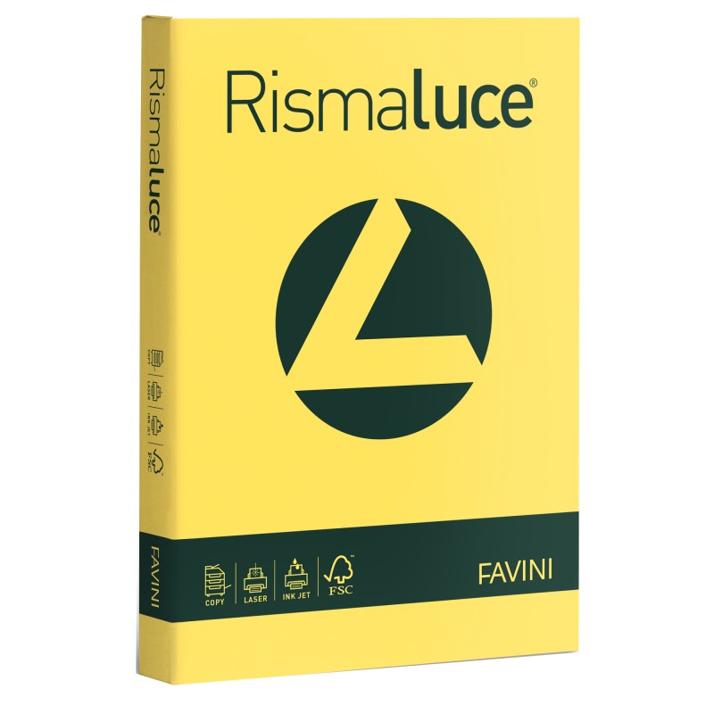 Carta Rismaluce A4 200 gr giallo sole 53 Favini conf. 125 fogli