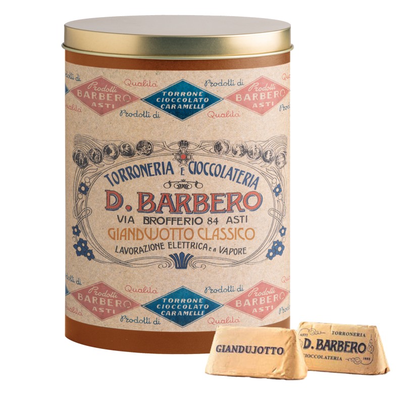 Gianduiotti in scatola di metallo gusto classico 150 gr Barbero