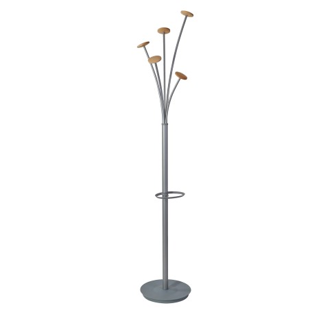 Appendiabiti Festival M 5 posti 175 cm grigio/legno chiaro Alba