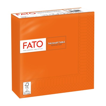 Tovagliolo carta 33 x 33 cm 2 veli arancio Fato conf. 50 pezzi