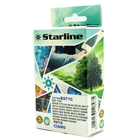 Starline Cartuccia ink per Epson Ciano C13T071240 T0712 11,4ml