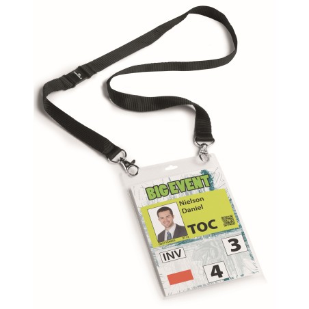 Portanome A6 per eventi cordoncino nero Durable conf. 10 pezzi