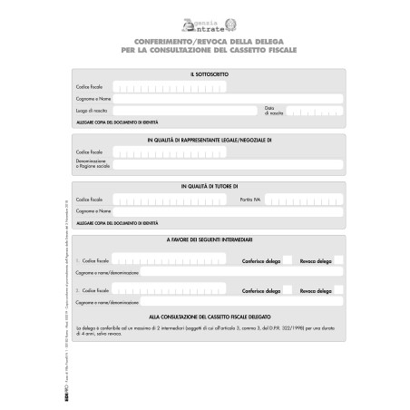 Modulo per conferimento revoca cass. Fiscale 29,7x21cm Edipro