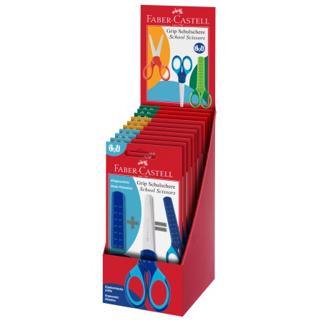 Forbici scuola colori assortiti Faber Castell expo 10 blister