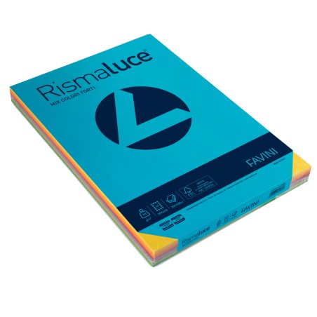 Carta Rismaluce A3 90 gr mix 8 colori Favini conf. 300 fogli