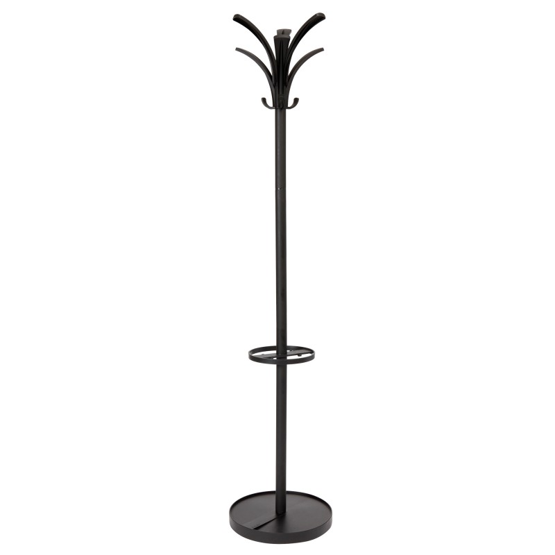 Appendiabiti con portaombrelli 6 posti 175 x 38 cm nero Alba