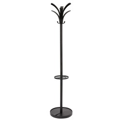 Appendiabiti con portaombrelli 6 posti 175 x 38 cm nero Alba
