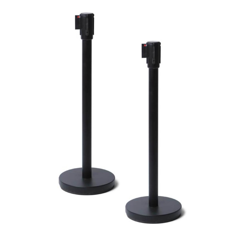 Colonnina segnapercorso nero con nastro nero 250 cm Studio T