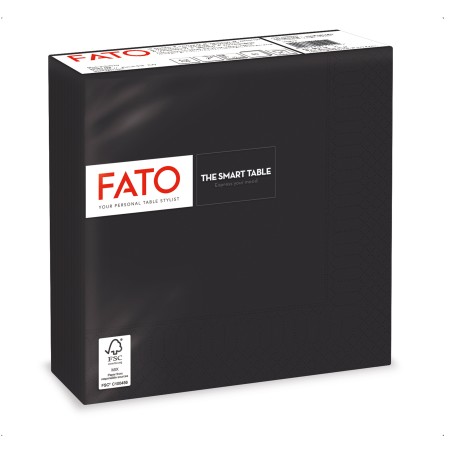 Tovagliolo carta 33 x 33 cm 2 veli nero Fato conf. 50 pezzi