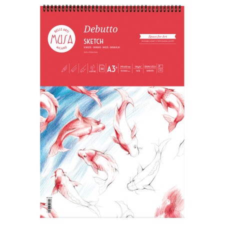 Blocco schizzi Debutto A3+ 29,7 x 42 cm 120gr 50 fogli Musa