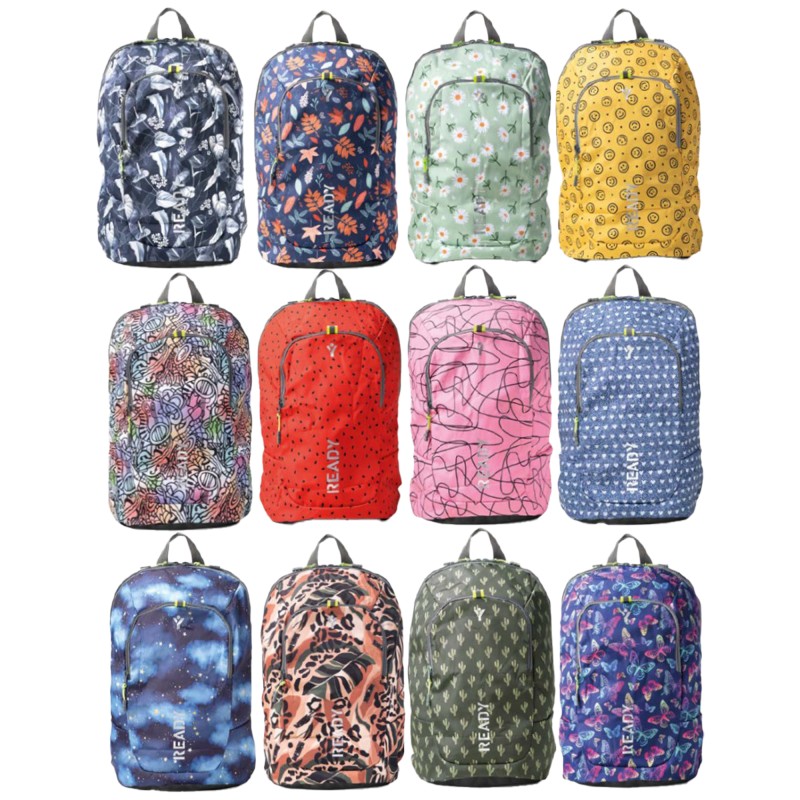 Zaino Ready 28 x 44 x 15 cm tela fantasie assortite InTempo