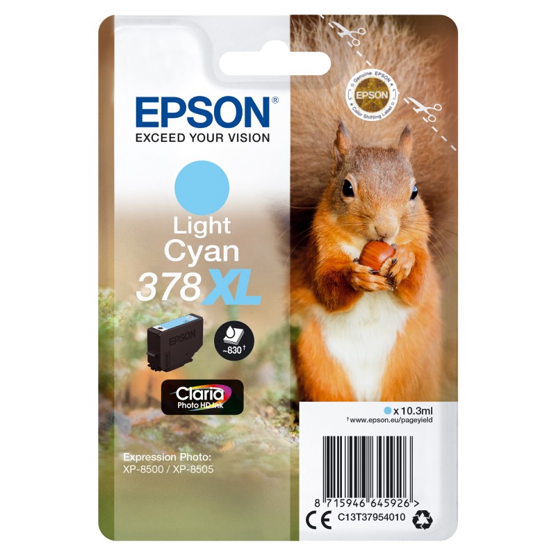 Epson Cartuccia ink 378XL Ciano chiaro C13T37954010 10,3ml