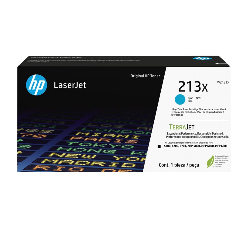 Hp Toner originale LaserJet HP 213X Ciano W2131X 6.000 pag