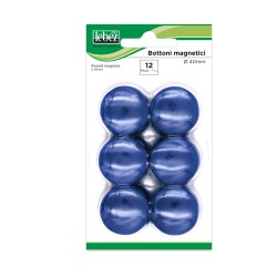 Bottoni magnetici diametro 4 cm blu Lebez blister 12 pezzi