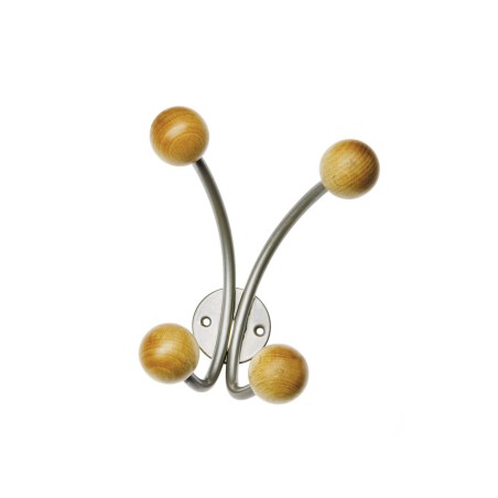 Appendiabiti da muro 4 posti 15 x 15 x 8,5 cm argento Alco