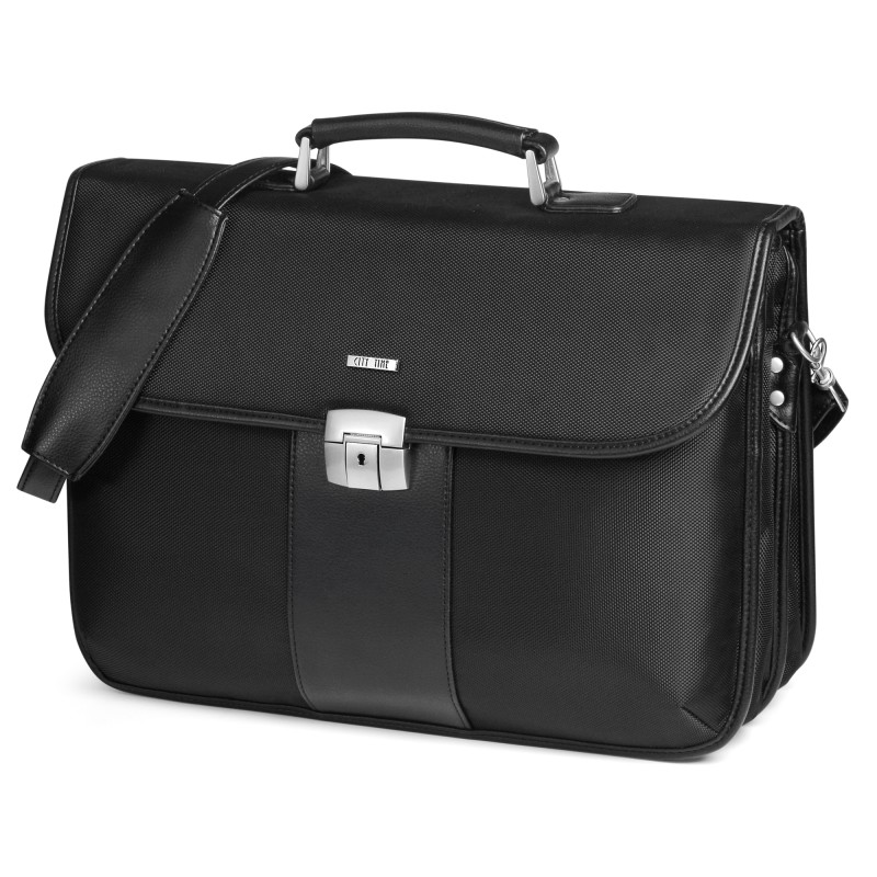 Cartella in tessuto extra strong nero 44x31x20cm City Time