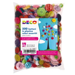 Bottoni in plastica colori assortiti Deco conf. 650 pezzi
