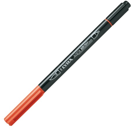 Pennarello Aqua Brush Duo punte 2/4 mm rosso saturno Lyra