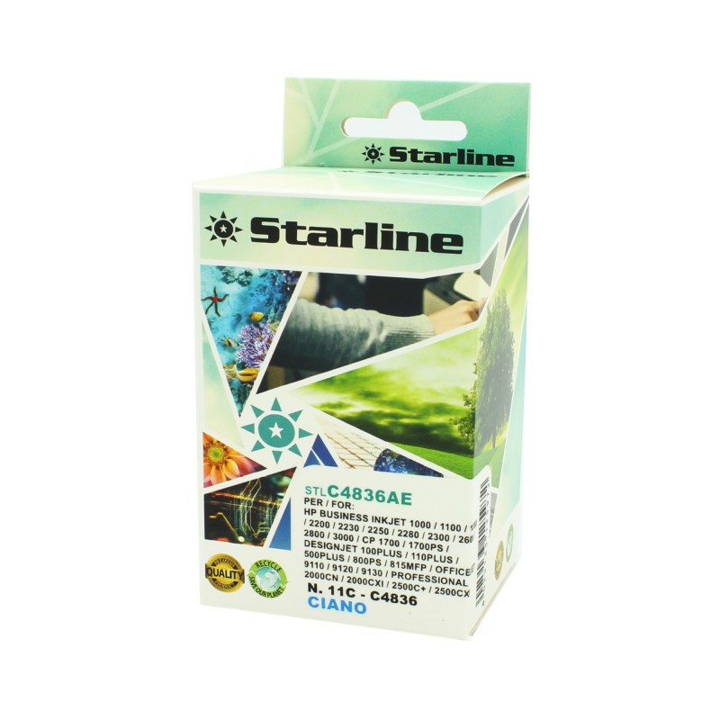 Starline Cartuccia ink Compatibile per HP 11 Ciano 28 ml
