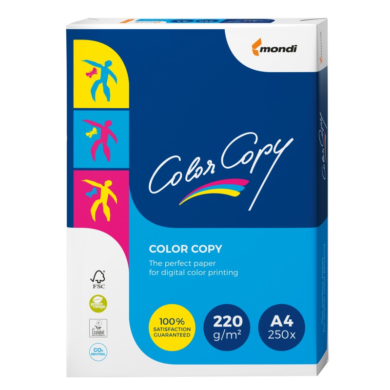 Carta Color Copy A4 220 gr bianco Mondi conf. 250 fogli