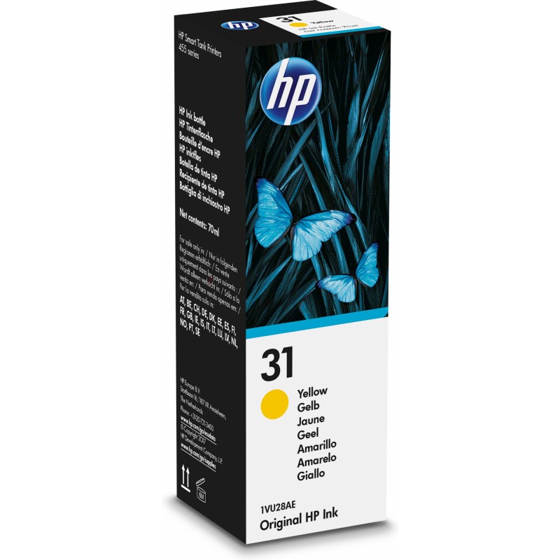 Hp Flacone inchiostro originale 31 Giallo 1VU28AE 70 ml