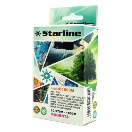 Starline Cartuccia ink per Brother Magenta LC1000M 20ml