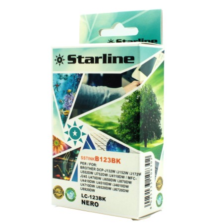 Starline Cartuccia ink per Brother Nero LC123BK 20,6ml