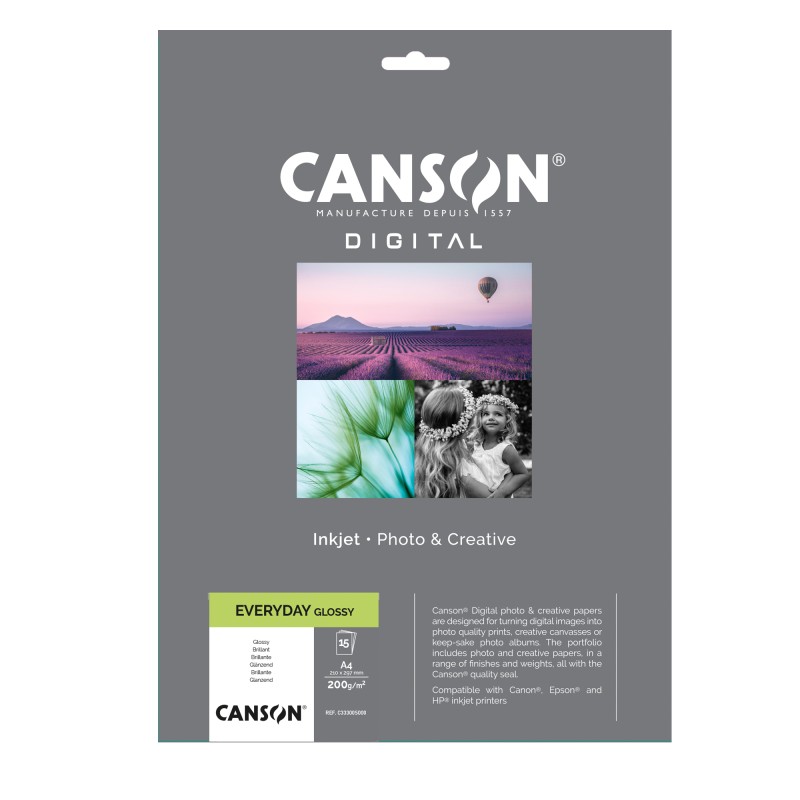 Carta Inkjet Everyday A4 200 gr 15 fogli lucida Canson