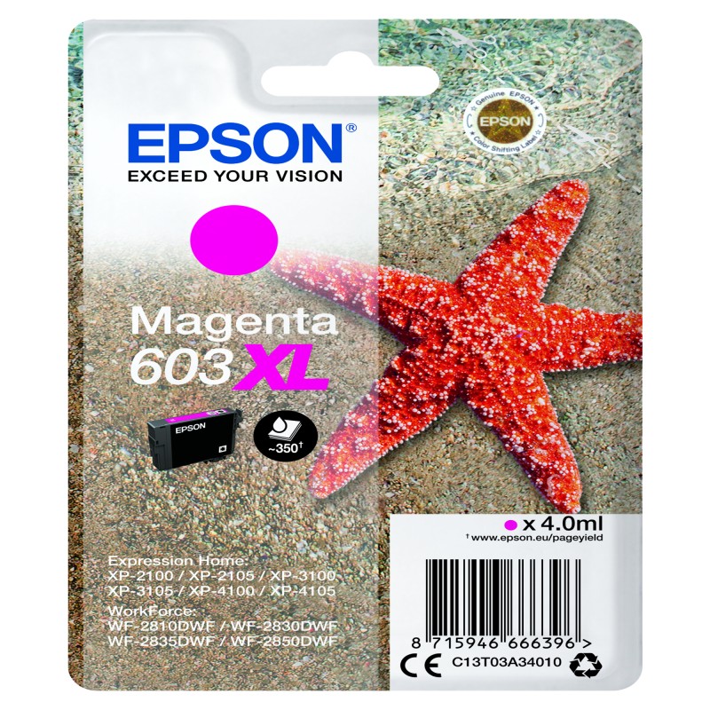 Epson Cartuccia ink 603XL magenta C13T03A34010 350 pag