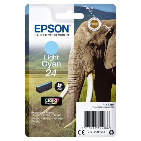 Epson Cartuccia ink 24 Ciano chiaro C13T24254012 5,1ml