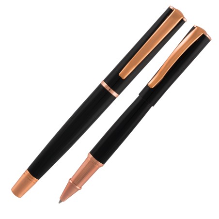 Roller Linea Impressa punta M nero/rosegold Monteverde