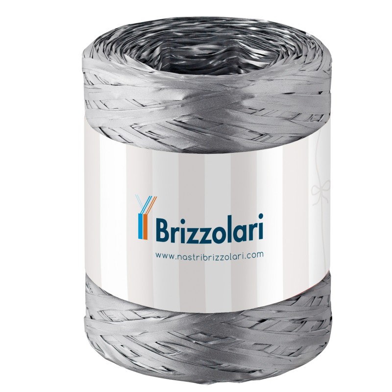 Nastro Rafia sintetica argento 44 5mmx200mt Brizzolari