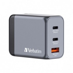 Adattatore da viaggio GNC65 2x USBC PD 65W, 1x USBA QC 3.0 65W Verbatim 32201